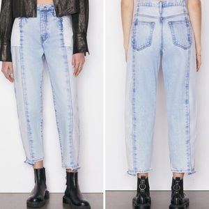 NWT FRAME Denim High Rise Barrel Leg Jeans